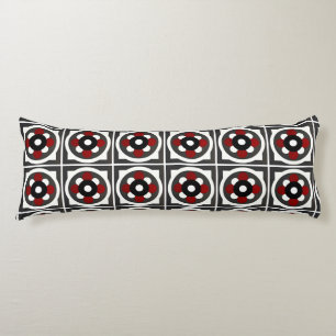 Coussins Longs Conception géométrique Abstraite avec rouge, noir 