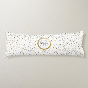 Coussins Longs Confettis d'argent d'impression de feuille d'or de