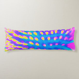 Coussins Longs Confleur Abstrait rose, bleu et jaune