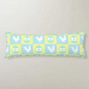 Coussins Longs Cool Pâques Checkerboard Motifs Coq oeufs