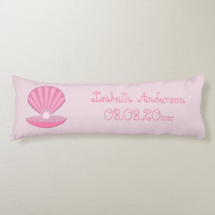 Coussins Longs Coquille d'huîtres pour fille rose et perle person