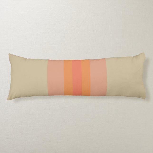 Coussins Longs Corail moderne Beige Motif rayé (Devant)