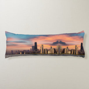 Coussins Longs Coucher de soleil profond sur Chicago