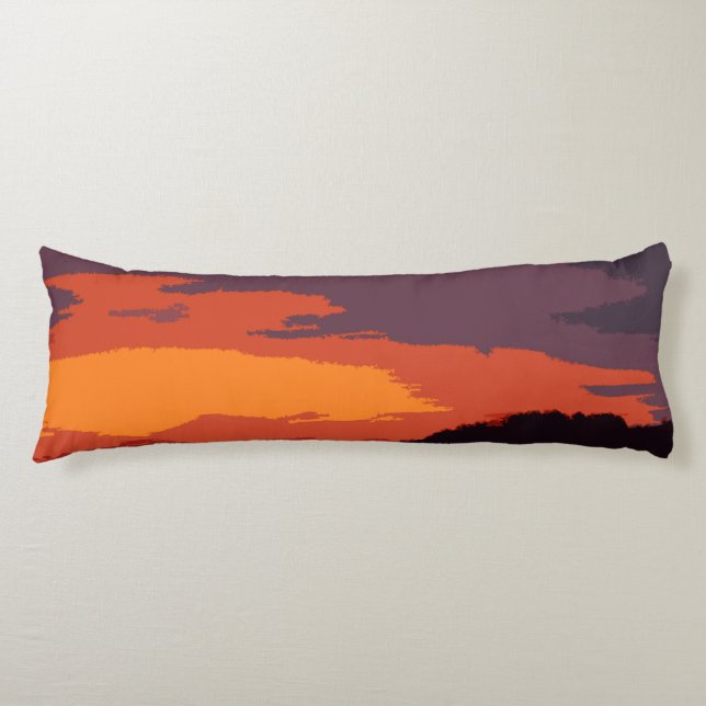 Coussins Longs Coucher de soleil simplifié (Devant)