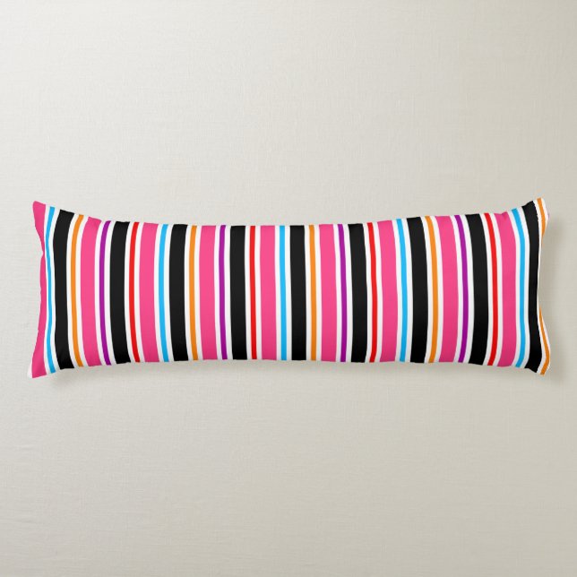 Coussins Longs Couleurs multiples roses noir (Devant)