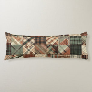 Coussins Longs Couverture Patchwork à Tartan