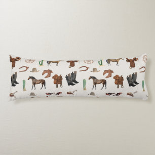 Coussins Longs Cowboy Cowgirl Western Rodeo Pays Motif