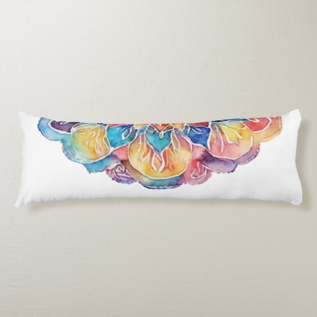 Coussins Longs Cravate arc-en-ciel Mandala (Devant)
