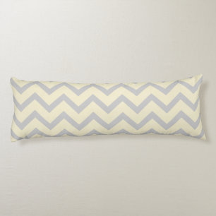 Coussins Longs Crème et gris clair Chevron Zigzag Motif