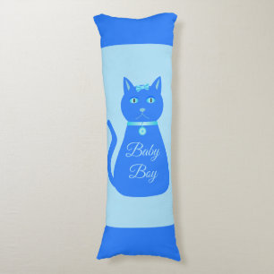 Coussins Longs Cute Blue Baby Boy Chat Personnalisé