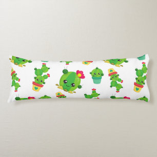 Coussins Longs Cute Cactus, Green Cactus, Motif Cactus