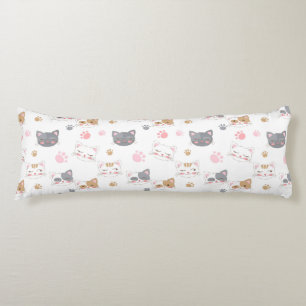 Coussins Longs Cute chat face chats souriants motif
