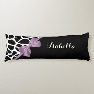 Coussins Longs Cute Giraffe Imprimer Lavande Purple Bow Nom