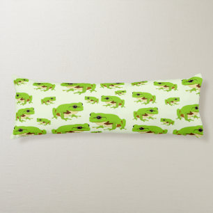 Coussins Longs Cute Green Tree Frog Motif