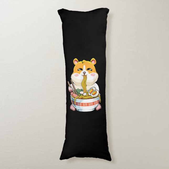 Coussins Longs Cute Kawaii Hamster Ramen Anime (Devant (Vertical))