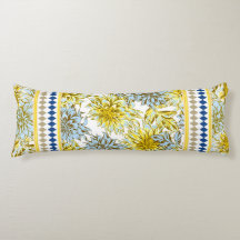 Dahlias jaune bleu avec motif