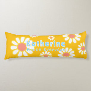 Coussins Longs Daisy simple orange jaune