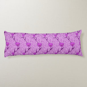 Coussins Longs Damas Art Nouveau Tulipe, Violet et Orchidée