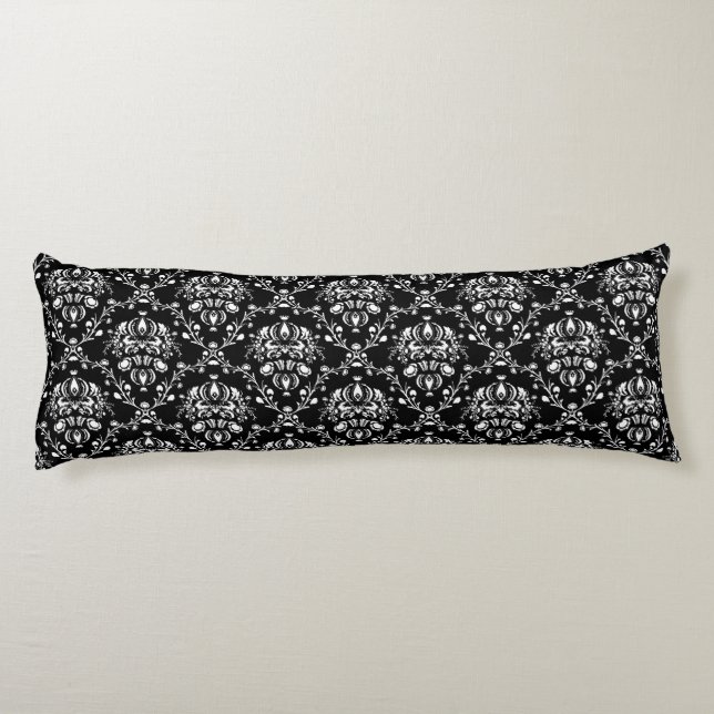 Coussins Longs Damas noir et blanc (Dos)
