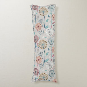 Coussins Longs Dandelion Whimsical - Rouge, Jaune, Blanc & Turquo