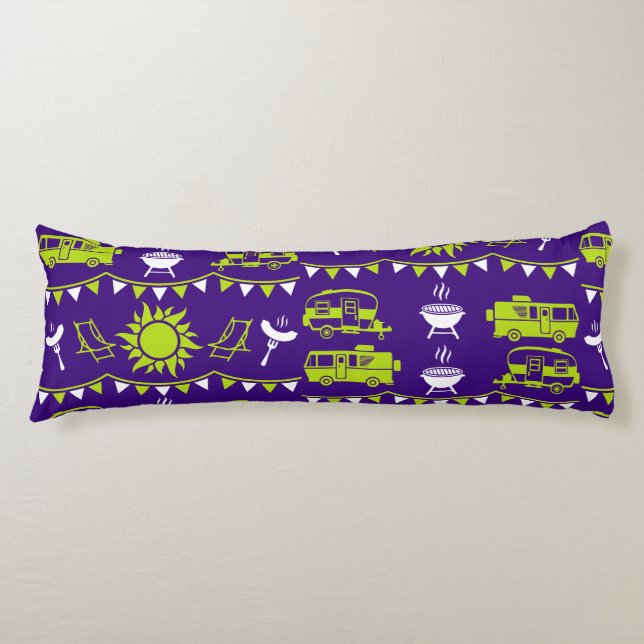 Coussins Longs Décor camping Caravan (Devant)