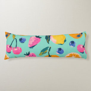 Coussins Longs Décor de mur de cuisine à motif de fruits d'été