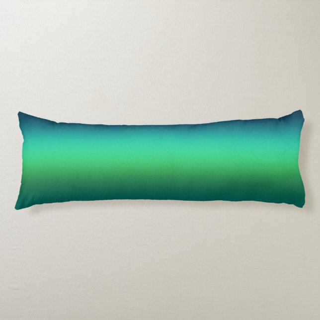 Coussins Longs Dégradé Vert Sarcelle Abstrait Fond Moderne (Devant)