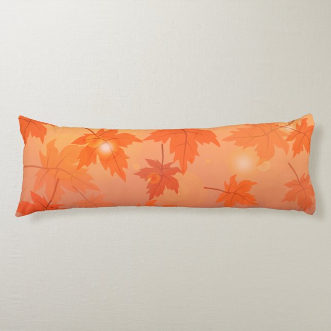 Coussins Longs Design d'automne avec feuilles d'érable et effet b (Devant)