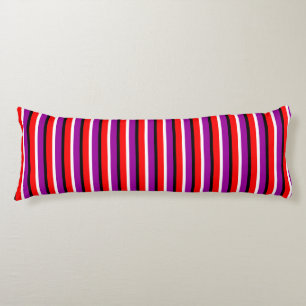 Coussins Longs Design Motif rouge violet rayures