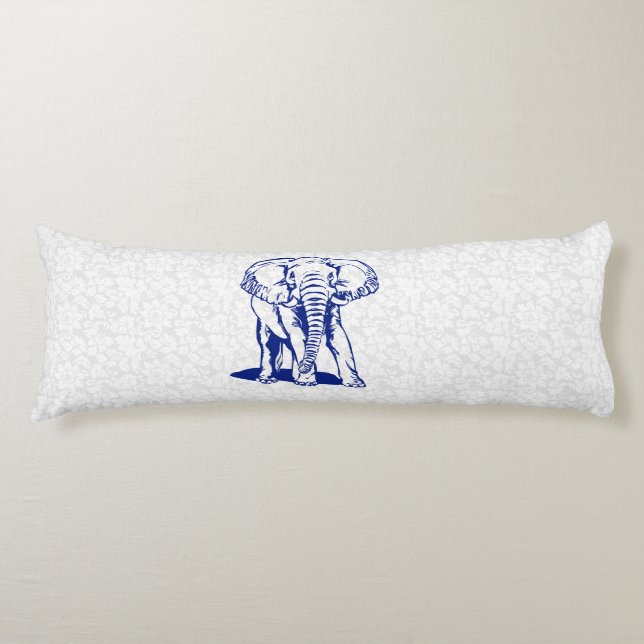 Coussins Longs Dessin de la ligne bleue Eléphant de la Marine (Devant)