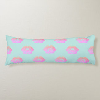 Coussins Longs dessin de pivoine rose pastel