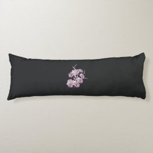 Coussins Longs dessin d'un plante aux fleurs violettes