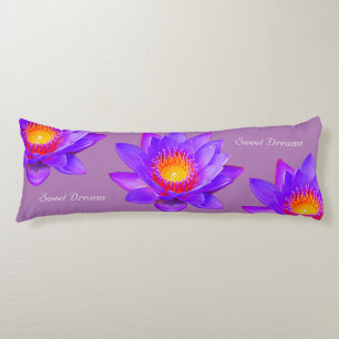 Coussins Longs Douces rêves Fleurs de lotus sur Violet