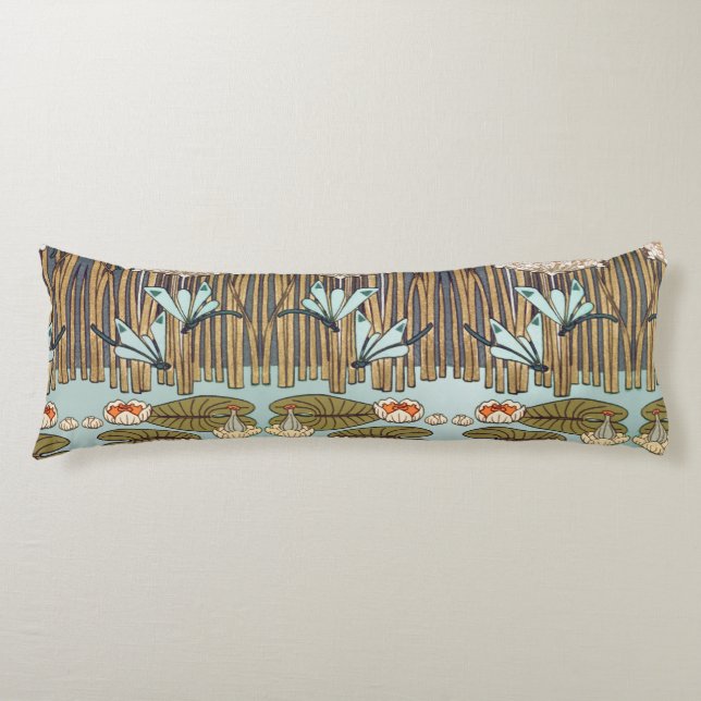 Coussins Longs Dragonflies Water Lilies Marais Art Nouveau (Devant)