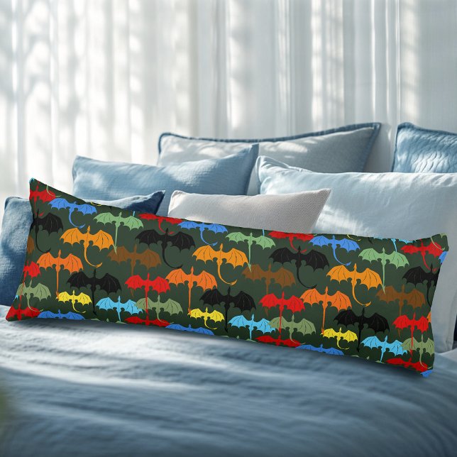 Coussins Longs Dragons Green Flight Imaginaire (Créateur téléchargé)