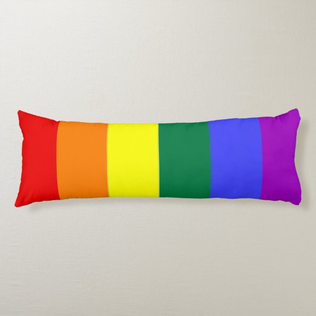 Coussins Longs Drapeau arc-en-ciel LGBT gay pride (Devant)