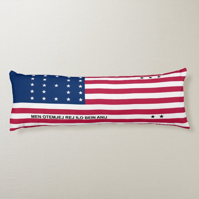 Coussins Longs Drapeau de l'atoll de Bikini Patriotique (Dos)