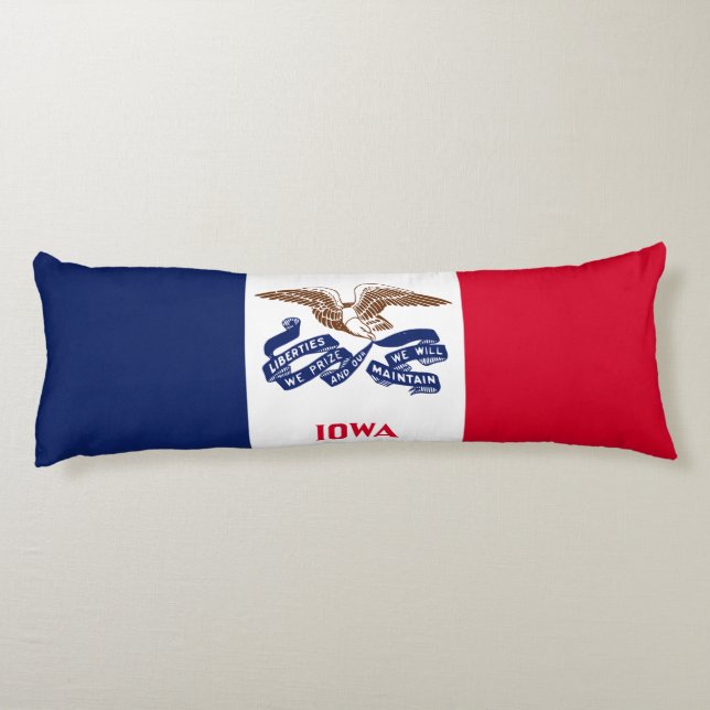 Coussins Longs Drapeau de l'État de l'Iowa (Dos)
