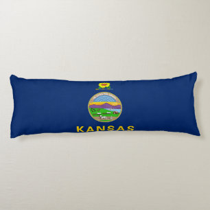 Coussins Longs Drapeau de l'État du Kansas