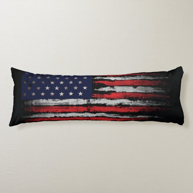 Coussins Longs Drapeau Grunge U.S.A (Devant)