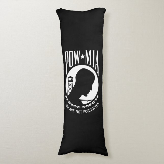 Coussins Longs Drapeau POW MIA : Soldats disparus de la guerre du (devant Vertical)