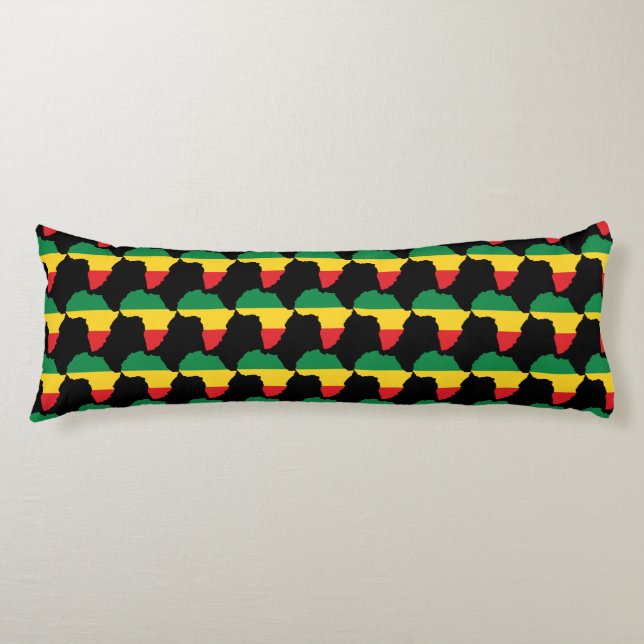 Coussins Longs Drapeau vert, or et Afrique rouge (Devant)