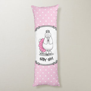Coussins Longs Drôle Ballet Ballerina Princess Poodle Dog (blanc)