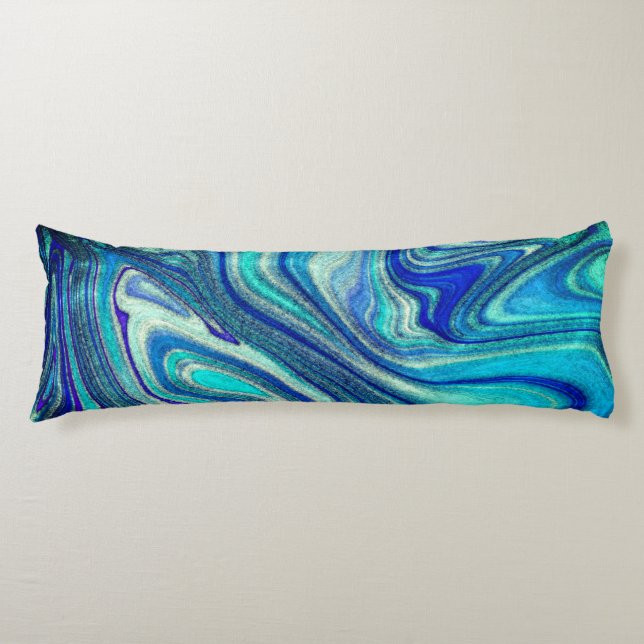 Coussins Longs Elégant Aquamarine Paua Rainbow Shell inspiré (Devant)