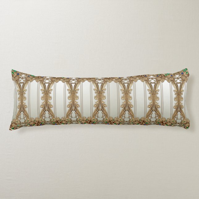 Coussins Longs Elegant Gold Ornate Body Pillow (Devant)