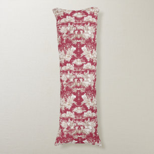 Coussins Longs Elégant lac rouge vintage toile de jouy