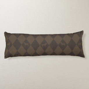 Coussins Longs Élégant Motif hippique Brown Harleqiun