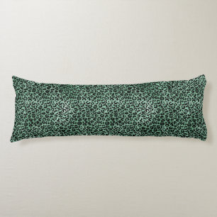 Coussins Longs Empreinte de léopard de Glam Green Girl