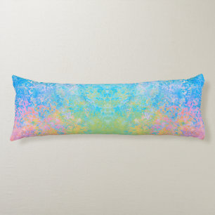Coussins Longs Encre d'alcool peinte Neon Pastel Sky Abstraite