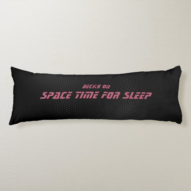 Coussins Longs Espace temps, script Rose et Jaune (Devant)